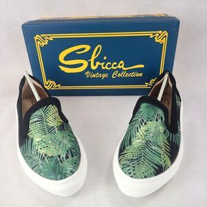 New SBICCA Vintage Collection "Rafa" Black & Green Slip On Sneaker Women's (6)
